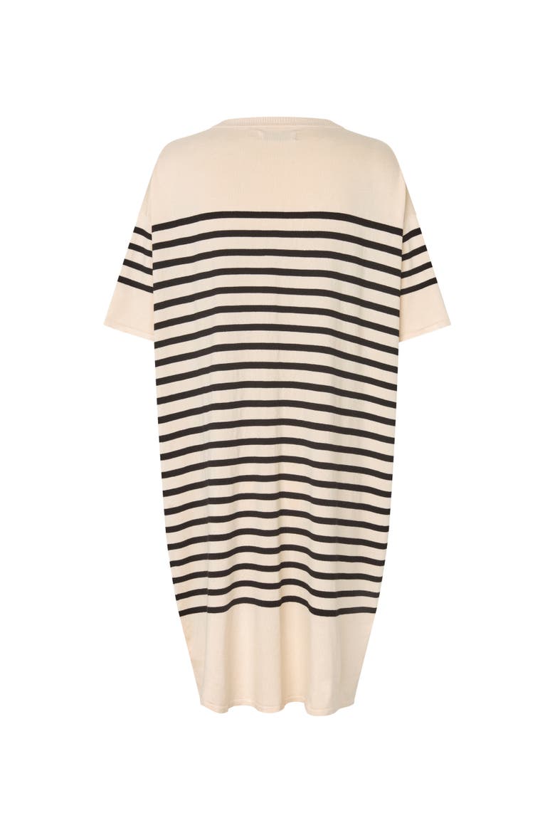 Manirvanae Striped Relaxed Knit Dress, Alternate, color, Black