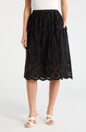 Frank & Eileen Gracie Cotton Eyelet Midi Skirt
