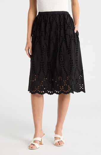 Frank & Eileen Gracie Cotton Eyelet Midi Skirt