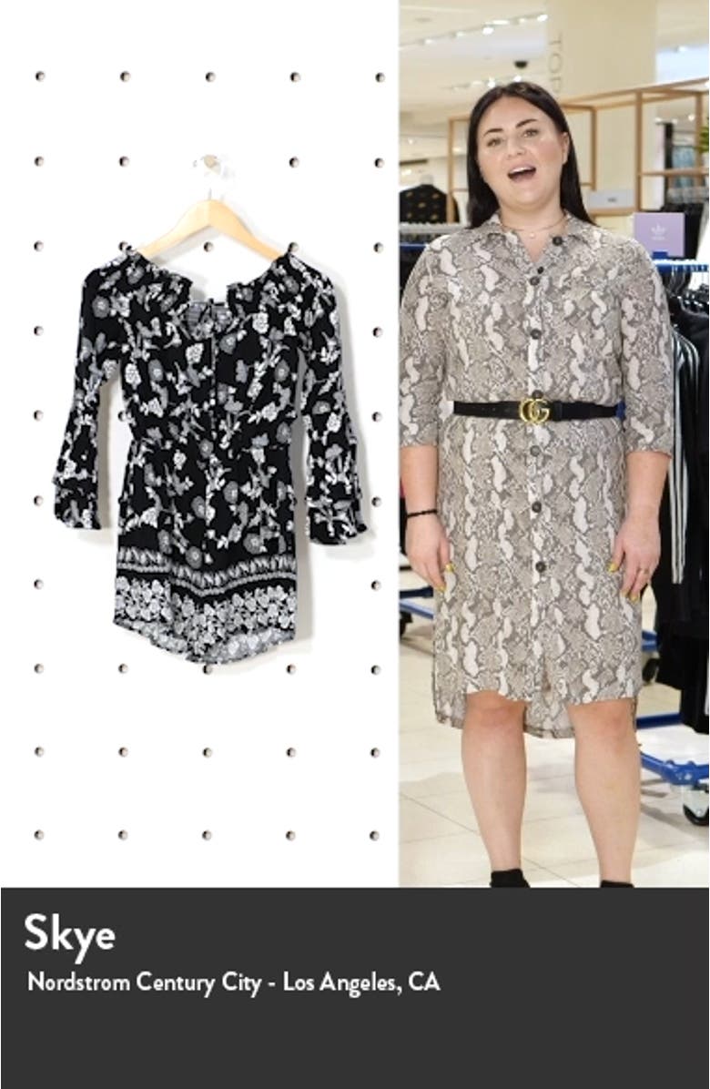 Floral Off the Shoulder Bell Sleeve Romper, sales video thumbnail