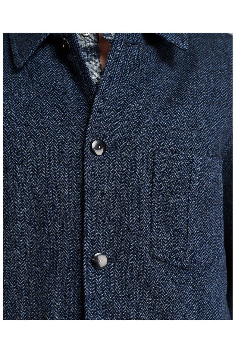 Wool Herringbone Chore Coat, Alternate, color, NAVY