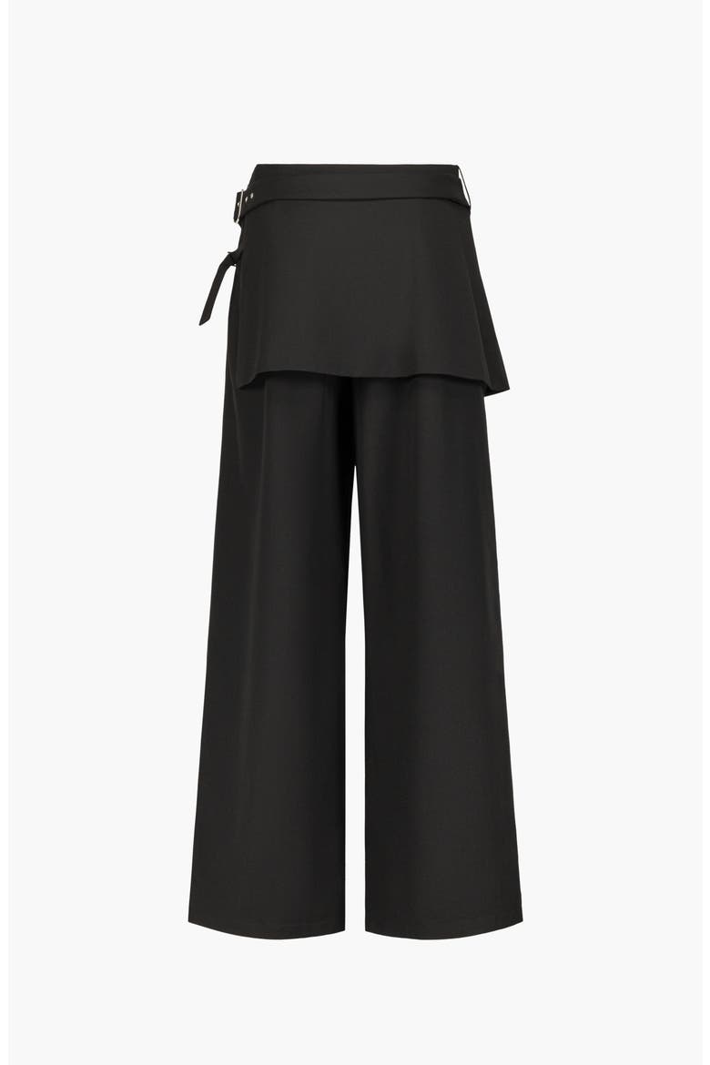 Lelia Layered Skirt Trousers, Alternate, color, Black