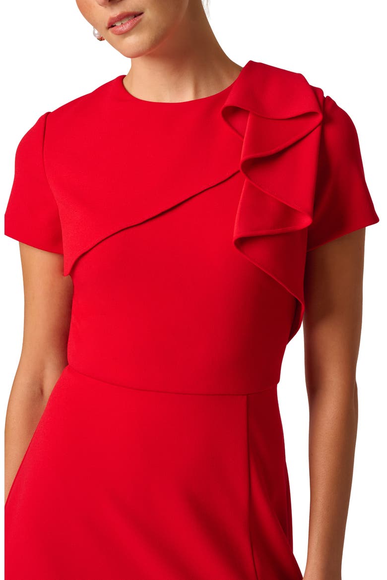 Ruffle Sheath Dress, Main, color, RED