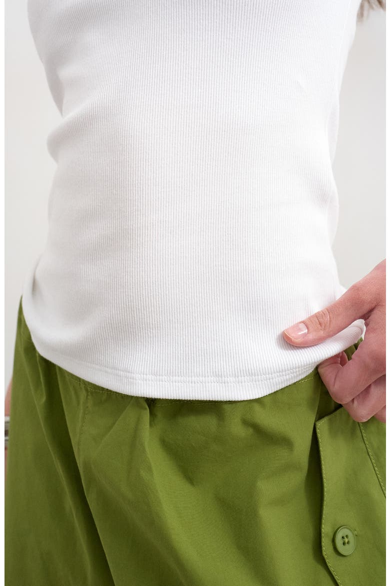 V-Neck Stretch Cotton Rib Tank, Alternate, color, WHITE