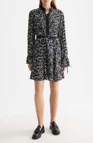 Scotch & Soda Long Sleeve Print Minidress