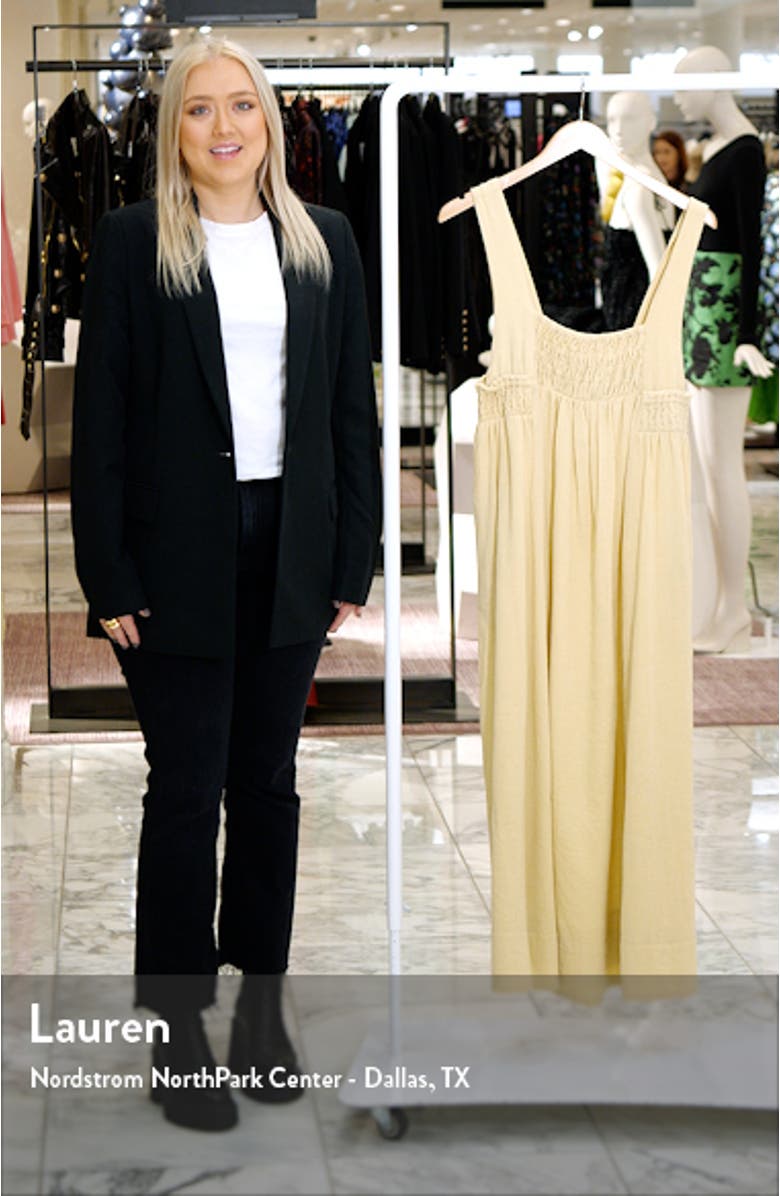 free-est Delphine Smocked Cotton Midi Dress, sales video thumbnail