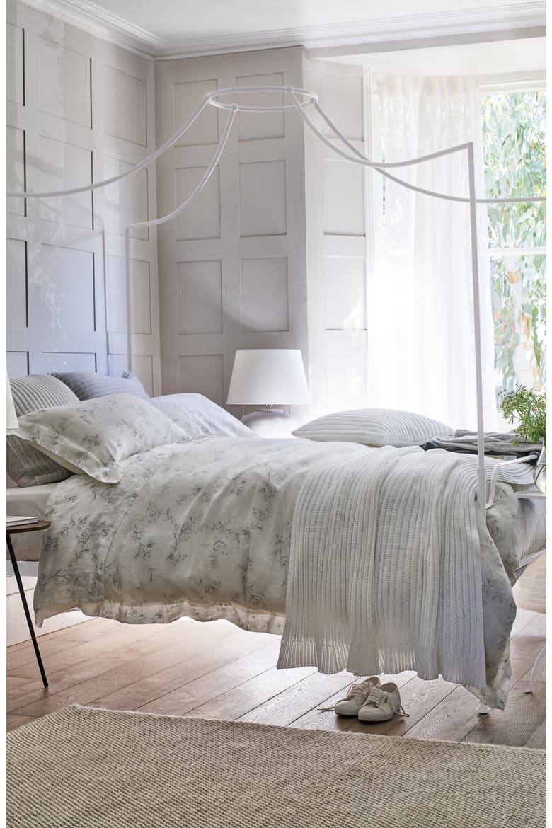Emilie Linen Flat Sheet, Alternate, color, CHALK