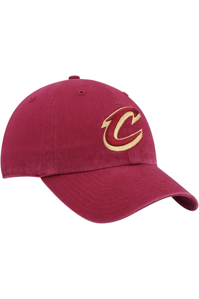 Men's '47 Wine Cleveland Cavaliers Team Logo Clean Up Adjustable Hat, Alternate, color, Red