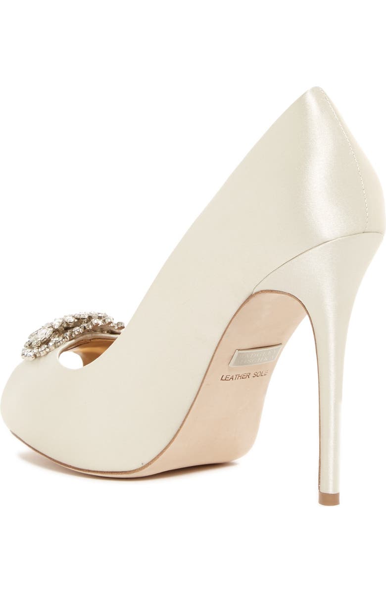 Badgley Mischka Collection Badgley Mischka 'Jeannie' Crystal Trim Open Toe Pump, Alternate, color,
