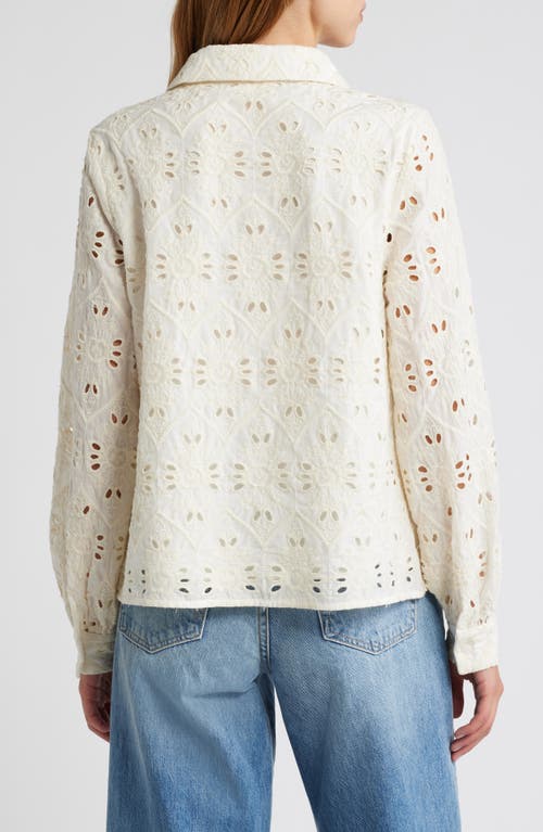 Shop Ciebon Joji Eyelet Button-up Shirt In White