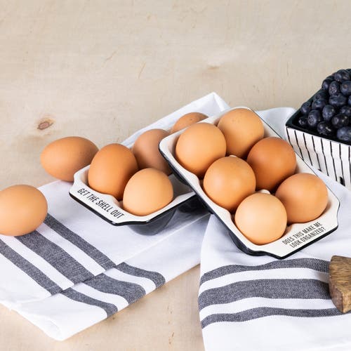 Totalee Gift Egg Holders Set Of 2 Ceramic White In White