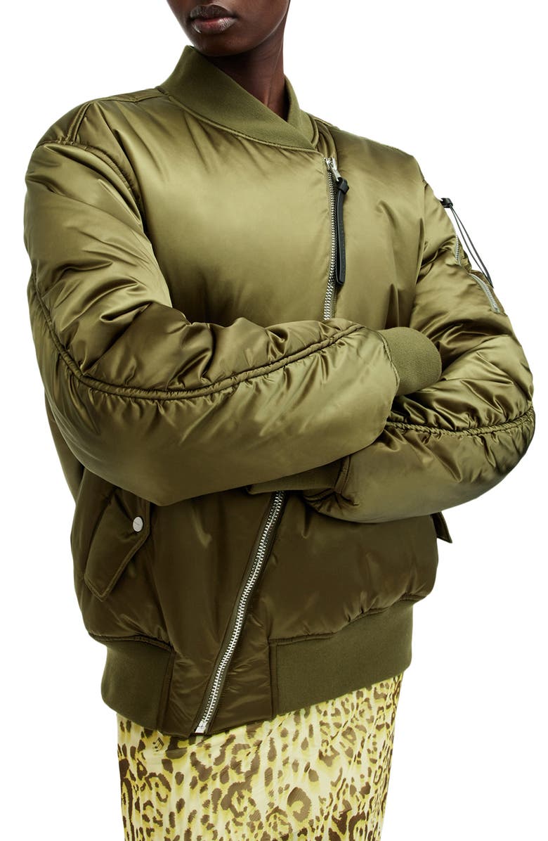 AllSaints Roomer Puffer Bomber Jacket, Alternate, color, 