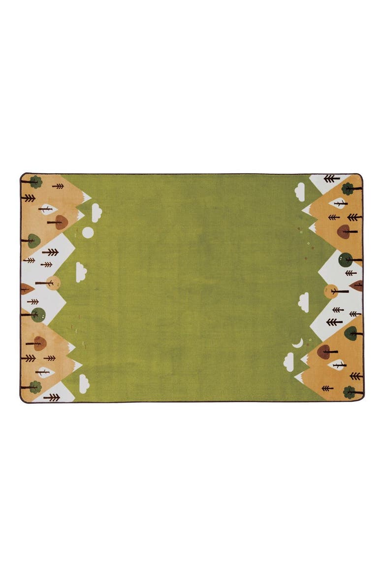 Tranquil Mountains Carpet, Main, color, Green