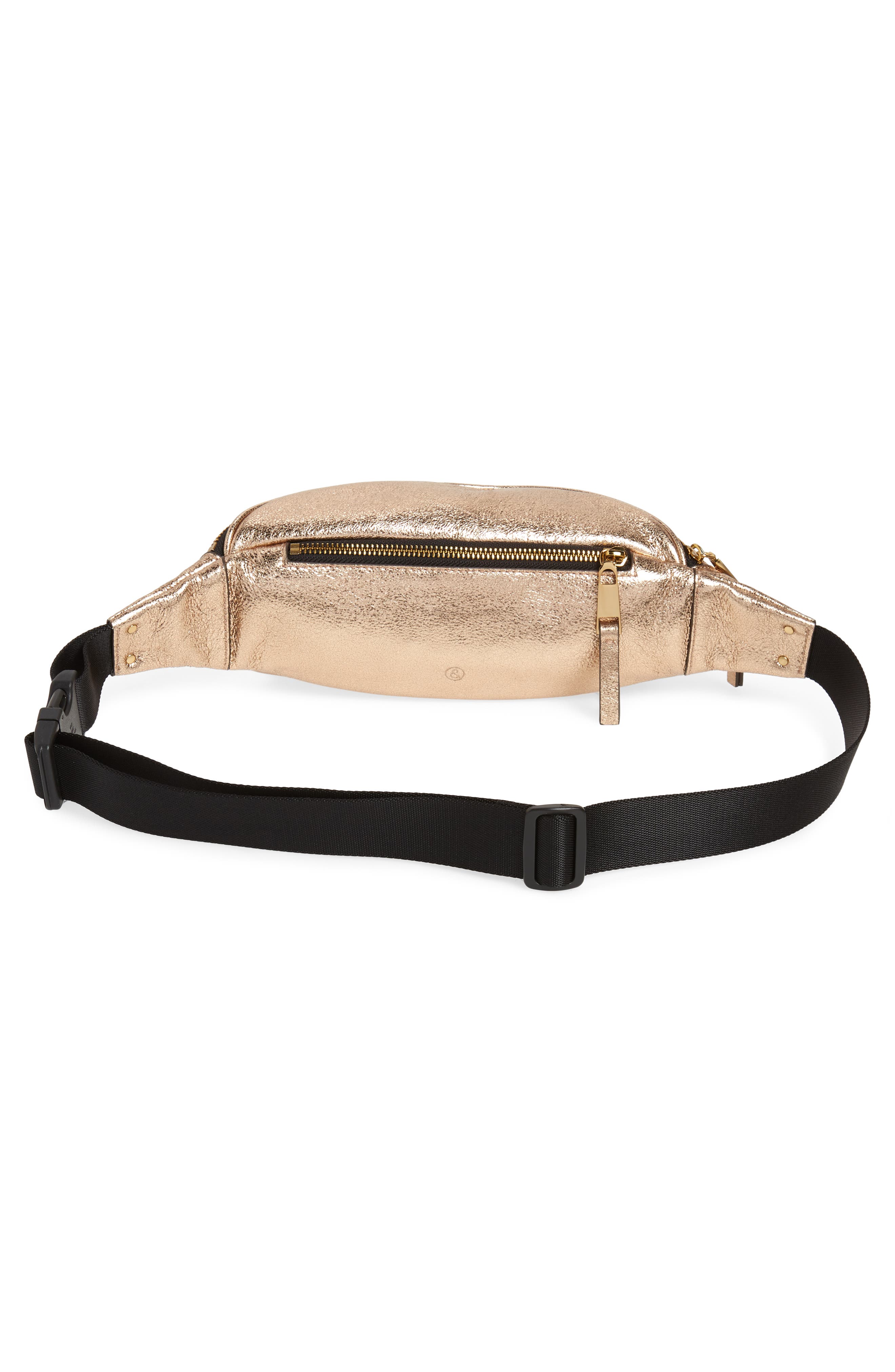 Mason Metallic Leather Belt Bag, Alternate, color, ROSE GOLD