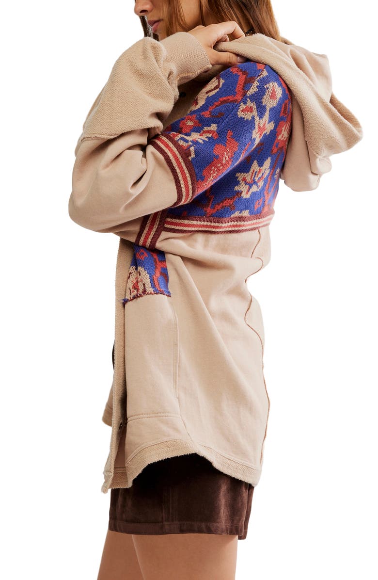 Free People Bowery Hooded Sweatshirt, Alternate, color, Summer Sand