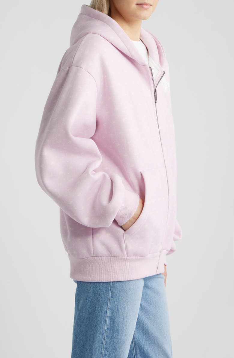 HAPPY CAMP3R Lavender Bloom Zip-Up Hoodie, Alternate, color, Lilac Snow