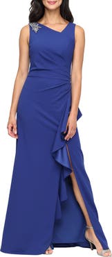 Alex Evenings Ruffle Stretch Crepe Gown