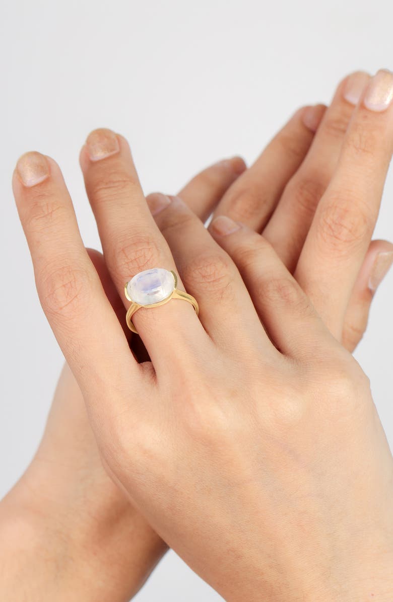 YS GEMS Oval Semiprecious Stone Solitaire Ring, Alternate, color,
