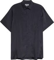 Yohji Yamamoto Big Short Sleeve Cupro Taffeta Button-Up Shirt