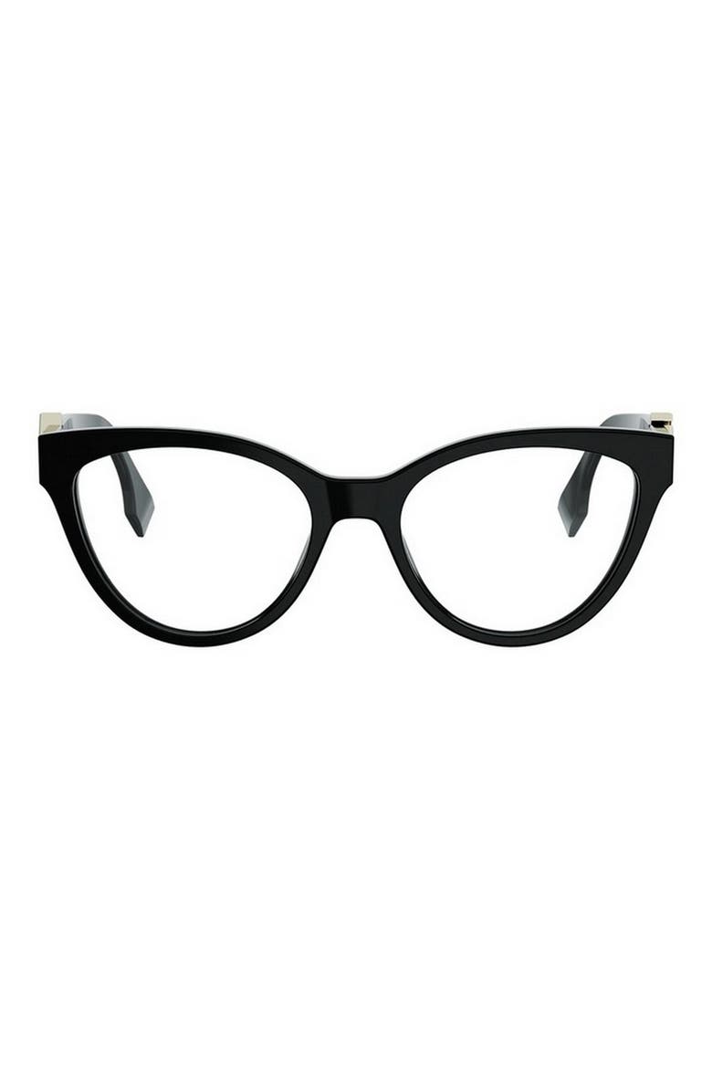FF Diamonds 54mm Cat Eye Optical Glasses, Main, color, SHINY BLACK