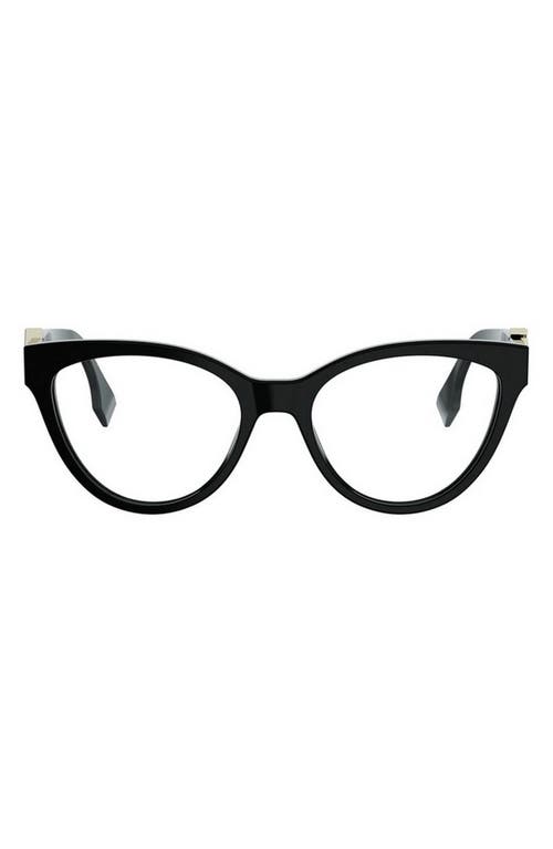 Fendi Ff Diamonds 54mm Cat Eye Optical Glasses In Black