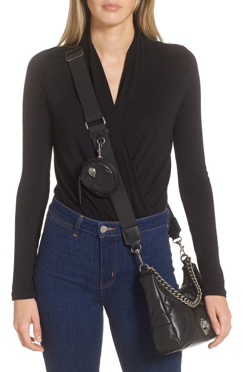 Kurt Geiger London Quilted Leather Crossbody Bag, Alternate, color, Black