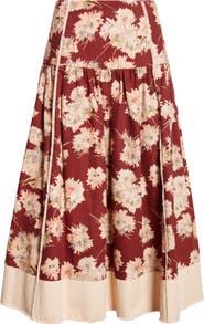 Cinq à Sept Mae Bouquet Fray Maxi Skirt