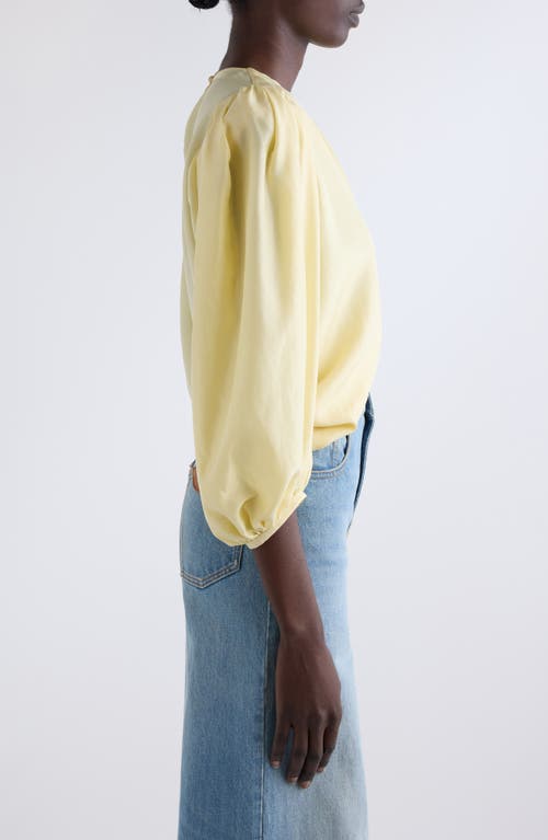 Shop Chloé Draped Crop Top In Powder Yellow