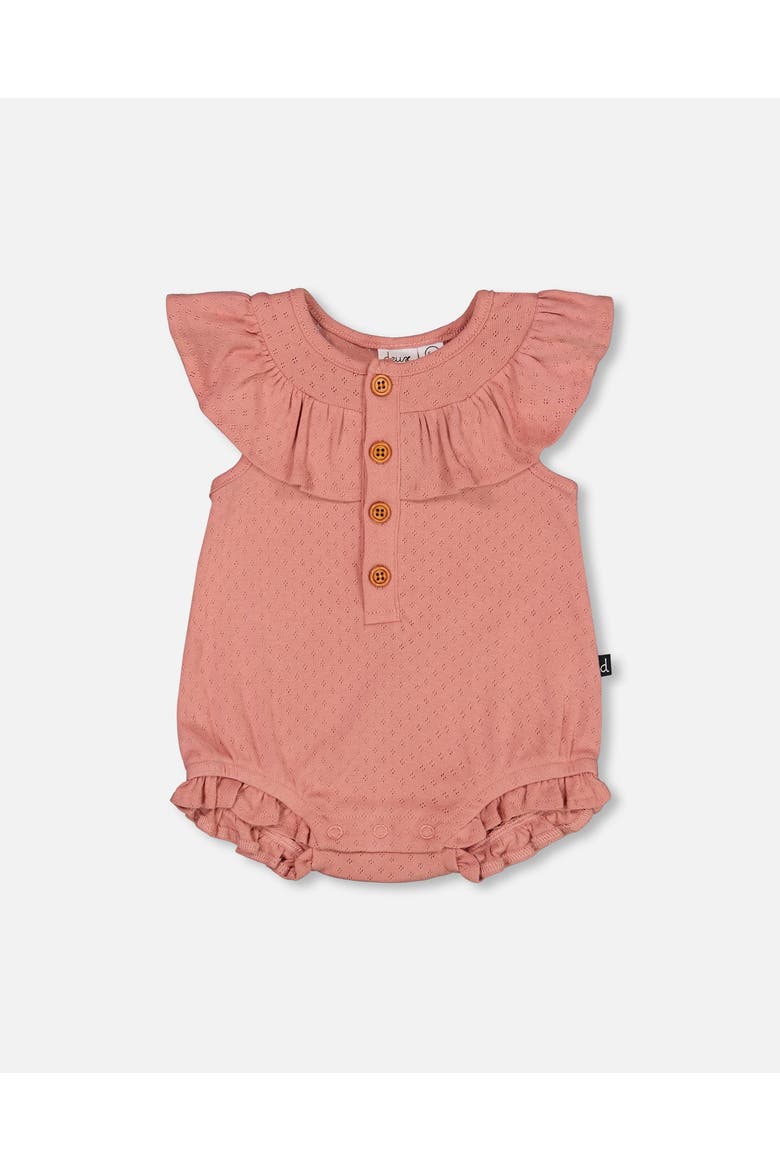 Baby Girl's Organic Cotton Pointelle Knit Romper Old Rose, Main, color, Old Rose