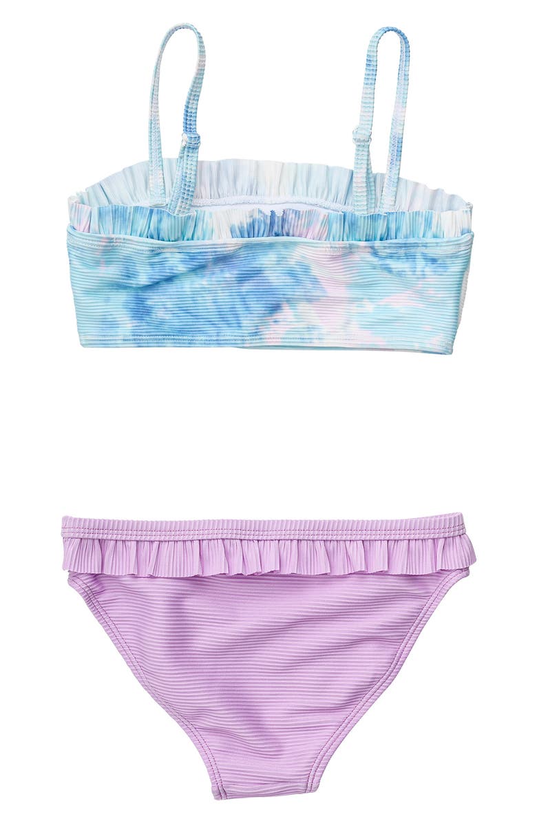 Snapper Rock Kids' Sky Dye Frill Bandeau Two-Piece Swimsuit, Alternate, color, 