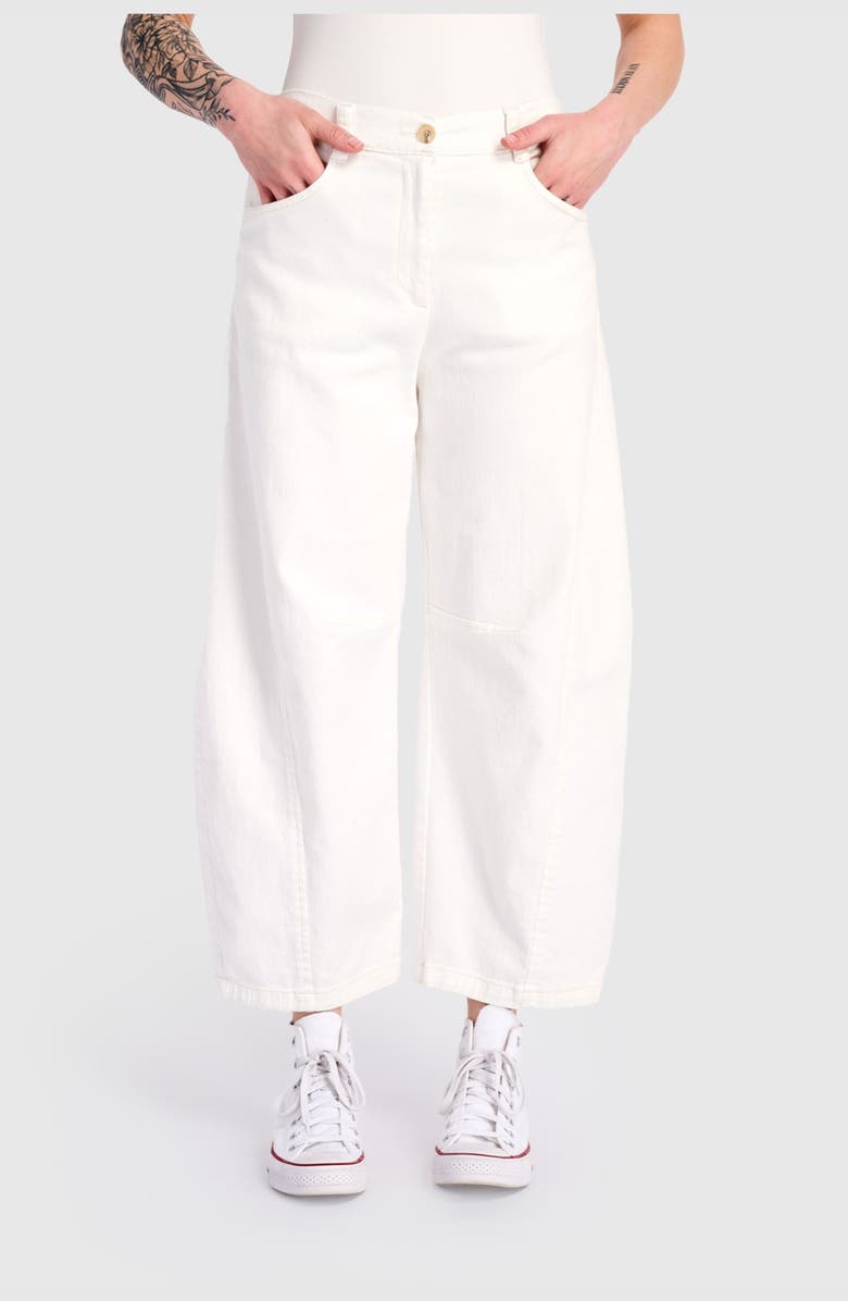 Alembika Go-To Barrel Pants, Main, color, White
