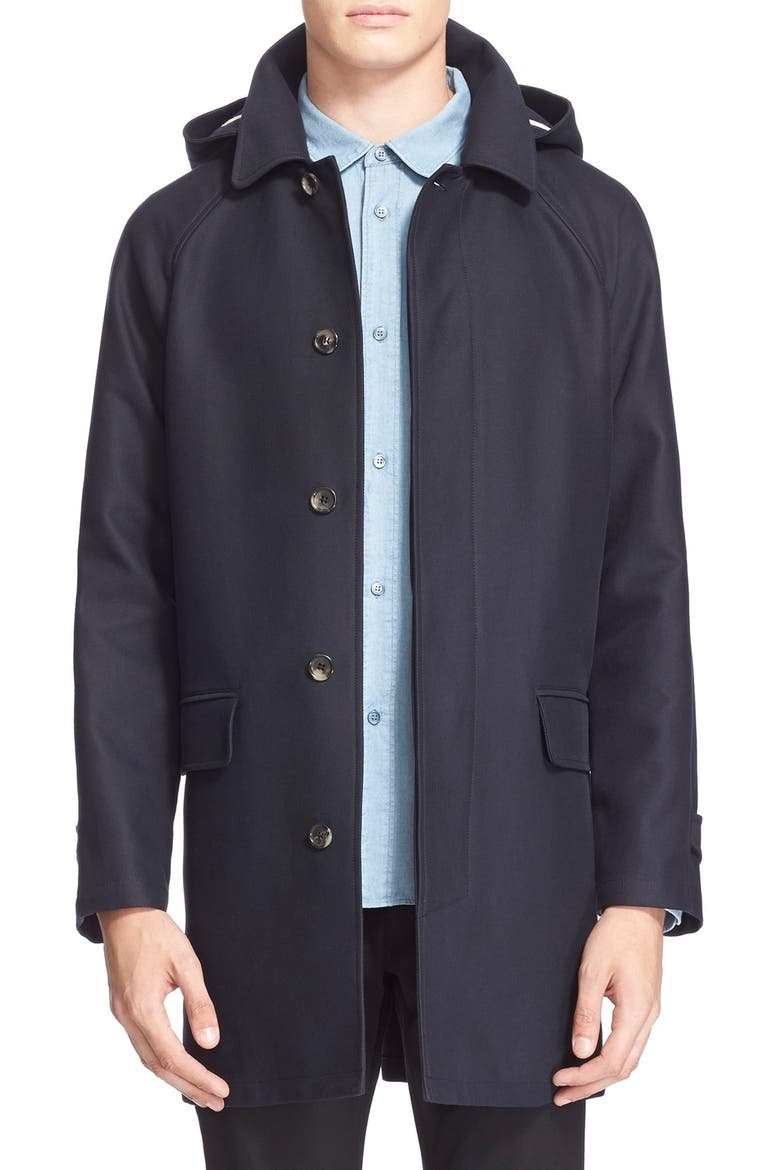 Hooded Cotton Parka, Main, color, NAVY