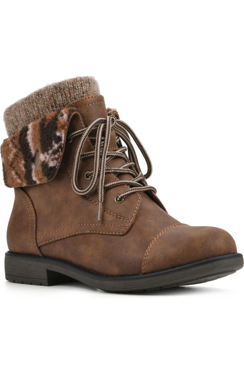 CLIFFS BY WHITE MOUNTAIN Duena Faux Shearling Trimmed Hiking Boot, Main, color,