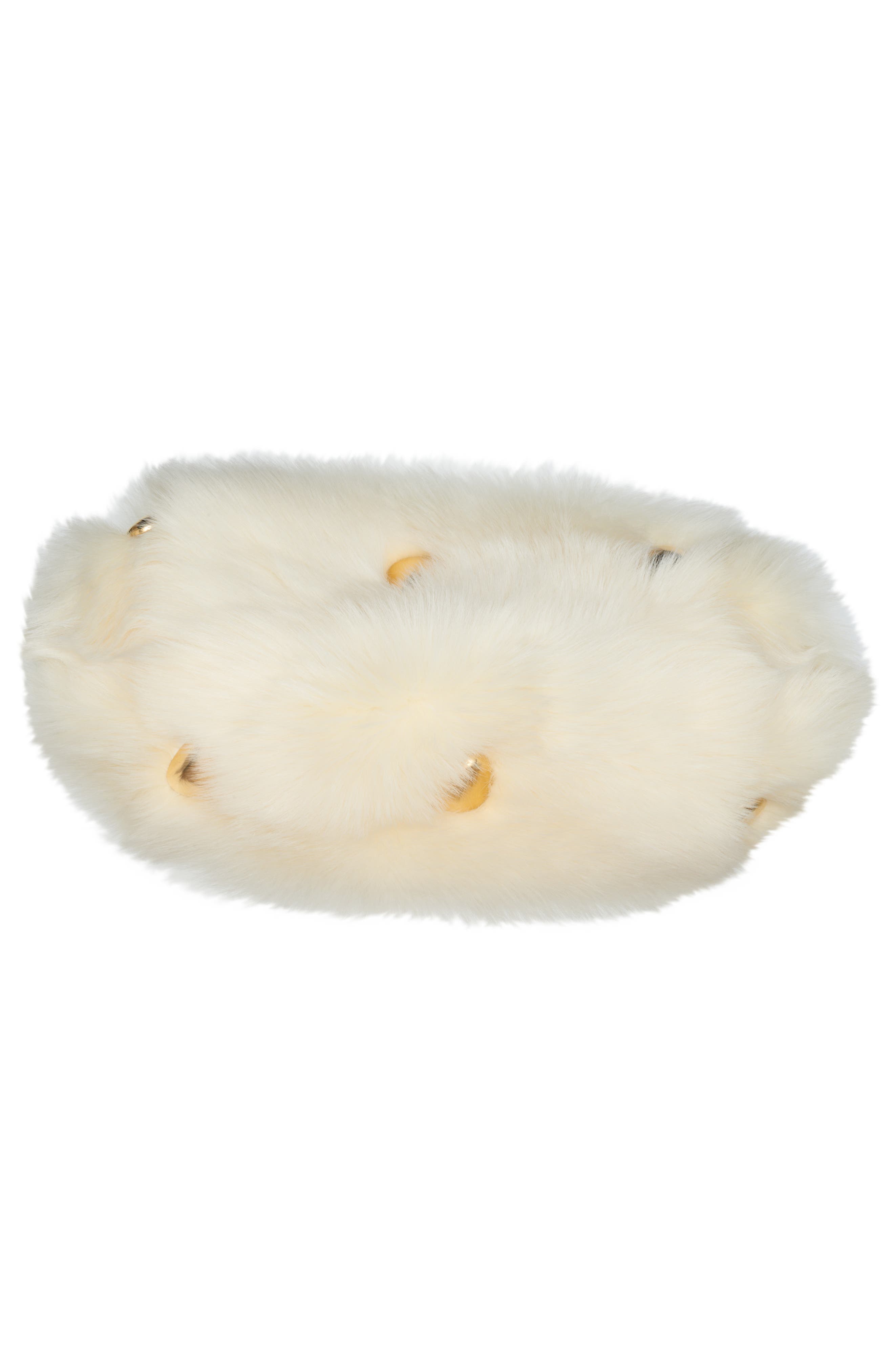 Bottega Veneta The Pouch Stud Embellished Genuine Shearling Clutch, Alternate, color, 