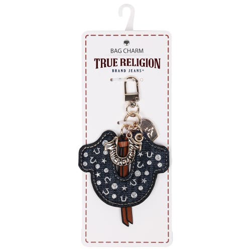 True Religion Denim Horseshoe Bag Charm In Blue