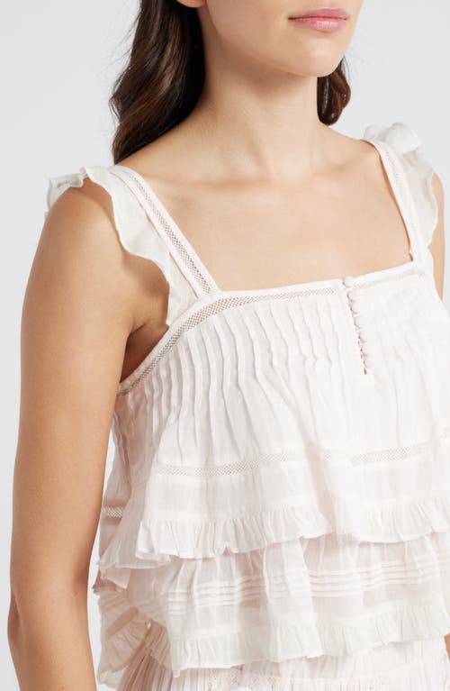 Loveshackfancy Novalee Ruffle Cotton Dobby Top In Tea Rose Pink