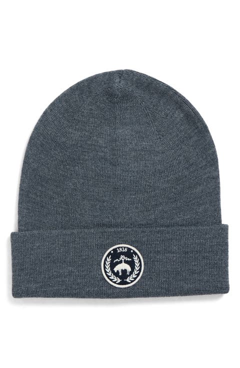 Wool Blend Patch Cuffed Beanie