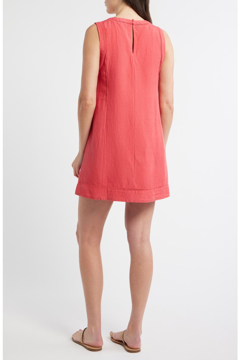 Cora Linen Blend A-Line Minidress, Alternate, color, RED