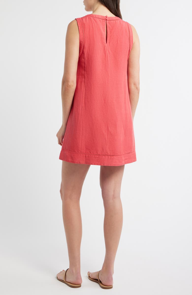 Marine Layer Cora Linen Blend A-Line Minidress, Alternate, color, Red