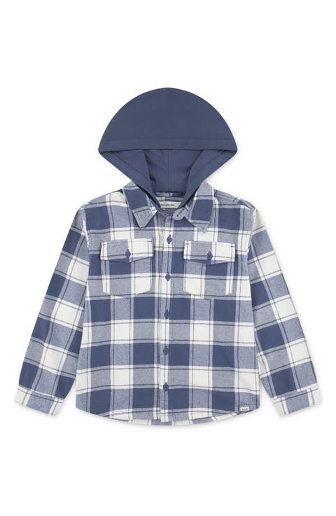 Kids' Hooded Flannel Button-Up Shirt (Little Kid & Big Kid)