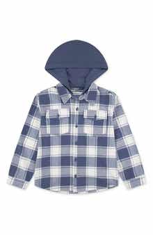 abercrombie kids Kids' Hooded Flannel Button-Up Shirt