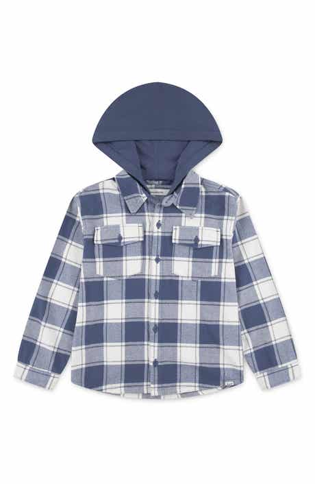 abercrombie kids Kids' Hooded Flannel Button-Up Shirt