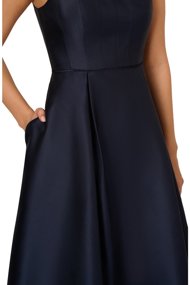 Mikado A-Line Cocktail Dress, Alternate, color, MIDNIGHT