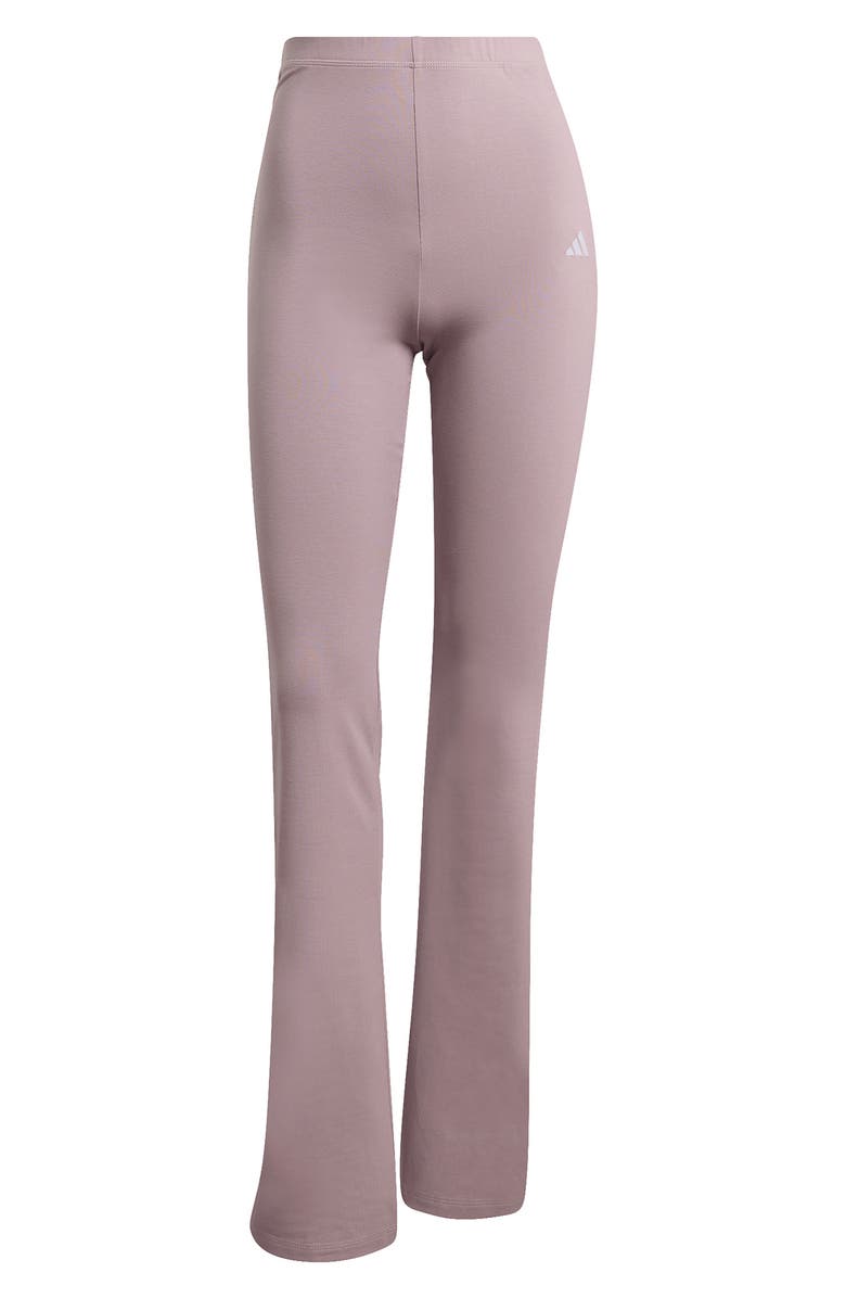 adidas Essentials Flare Leg Jersey Pants, Alternate, color, Preloved Fig/ White