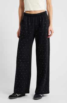 Good American Crystal Wide Leg Sweatpants