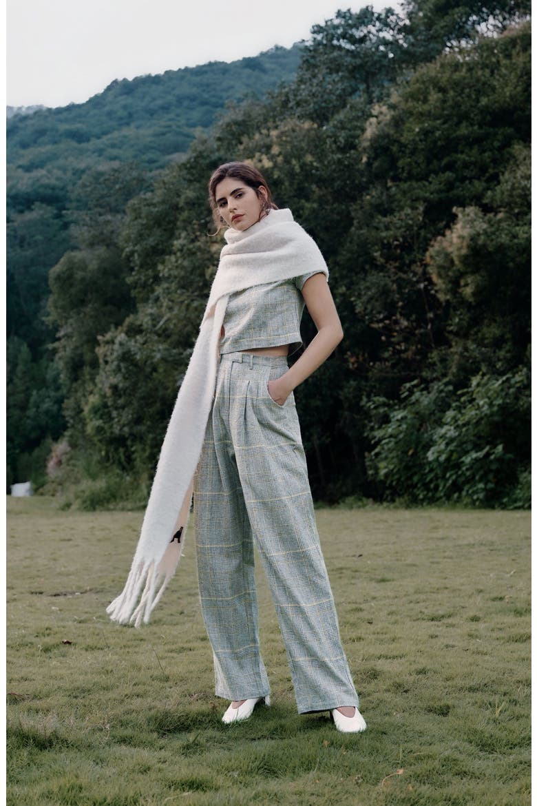 Plaid Theory High Rise Trousers, Alternate, color, plaid