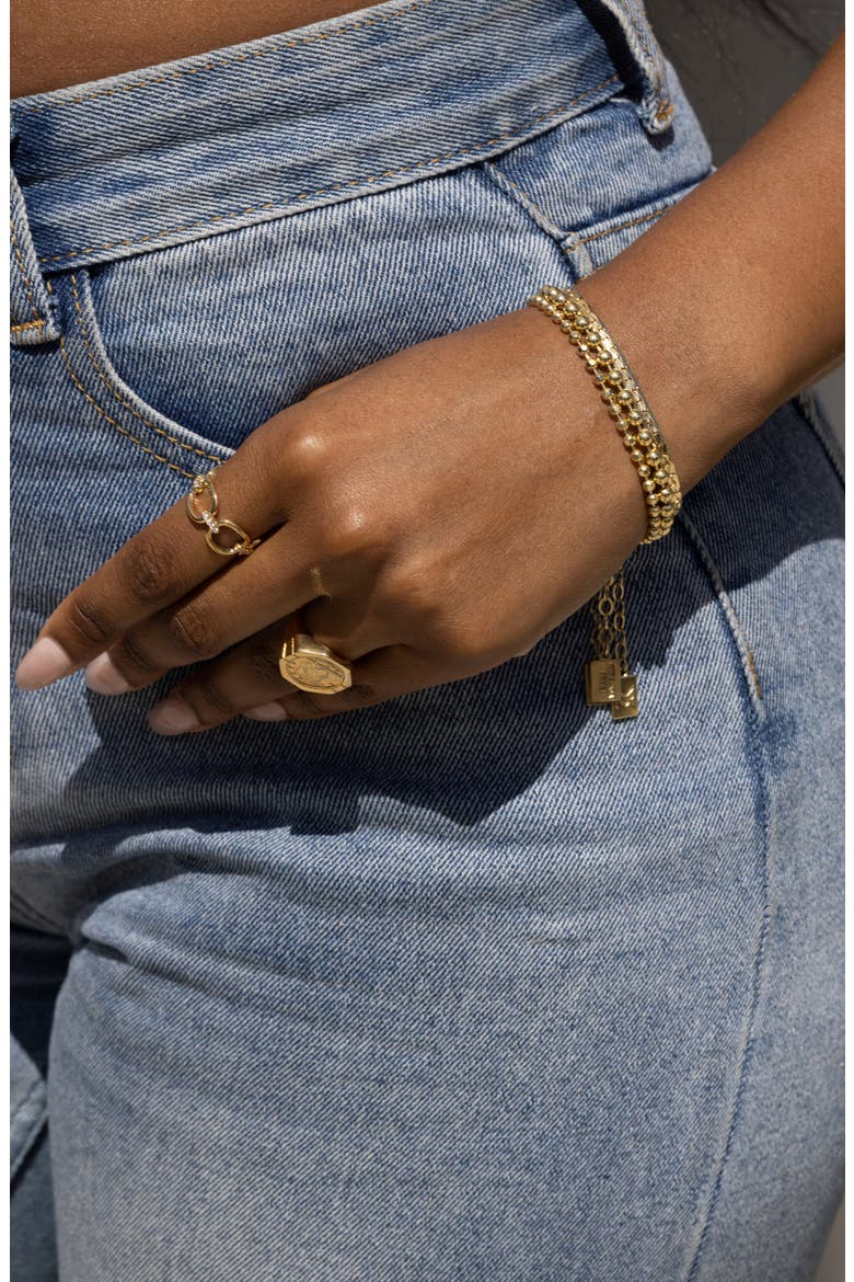 Kennedy Frozen Link Ring, Alternate, color, GOLD