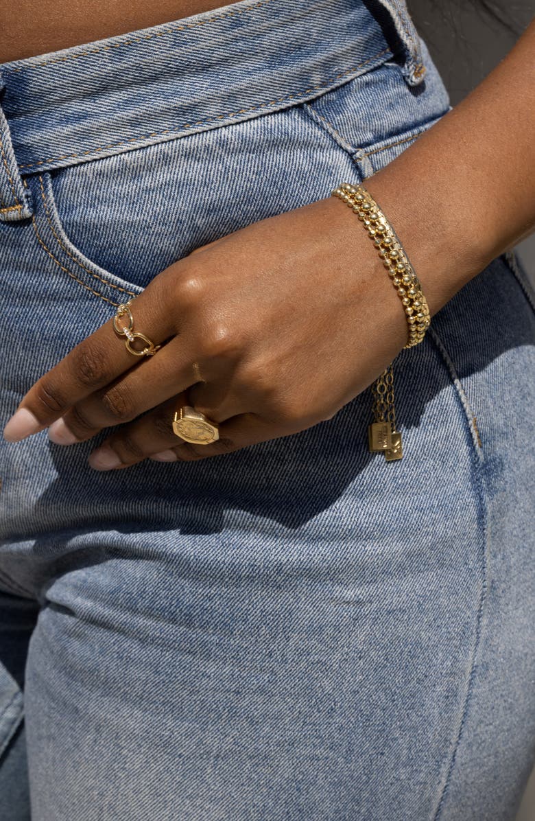 MIRANDA FRYE Kennedy Frozen Link Ring, Alternate, color, Gold