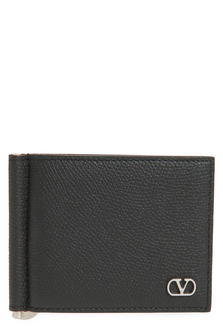 VLOGO Leather Bifold Wallet, Main, color, BLACK