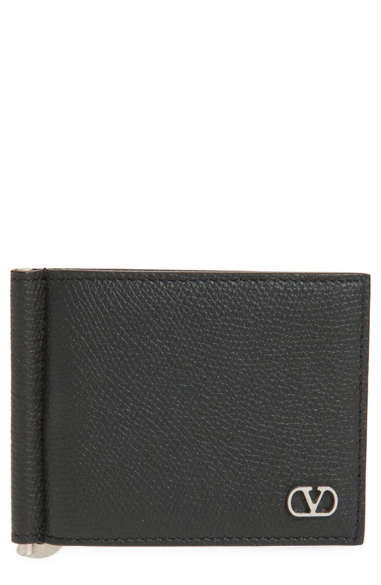 Valentino Garavani VLOGO Leather Bifold Wallet, Main, color, Black